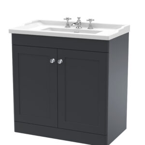 Nuie 800mm Floor Standing 2 Door Vanity & Basin 3TH CLC1426G