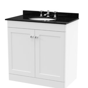 Nuie 800mm Floor Standing 2 Door Vanity & Marble Top 3TH CLC126BR3