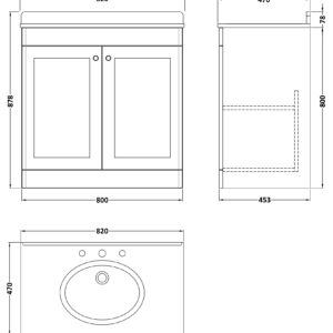Nuie-800mm-Floor-Standing-2-Door-Vanity-Marble-Top-3TH-CLC126GR3-3