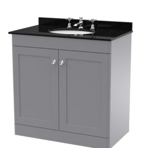 Nuie 800mm Floor Standing 2 Door Vanity & Marble Top 3TH CLC226BR3