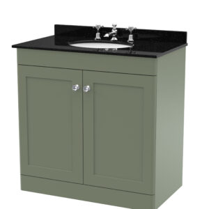 Nuie 800mm Floor Standing 2 Door Vanity & Marble Top 3TH CLC826BR3
