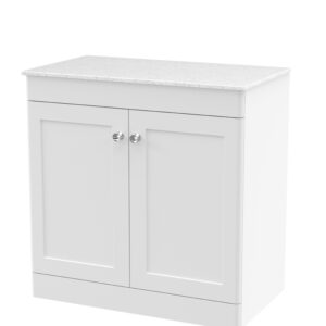 Nuie 800mm Floor Standing 2-Door Vanity with Marble Top CLC126WMT