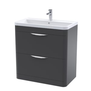 Nuie 800mm Floor Standing 2 Drawer Vanity & Ceramic Basin FPA1404A