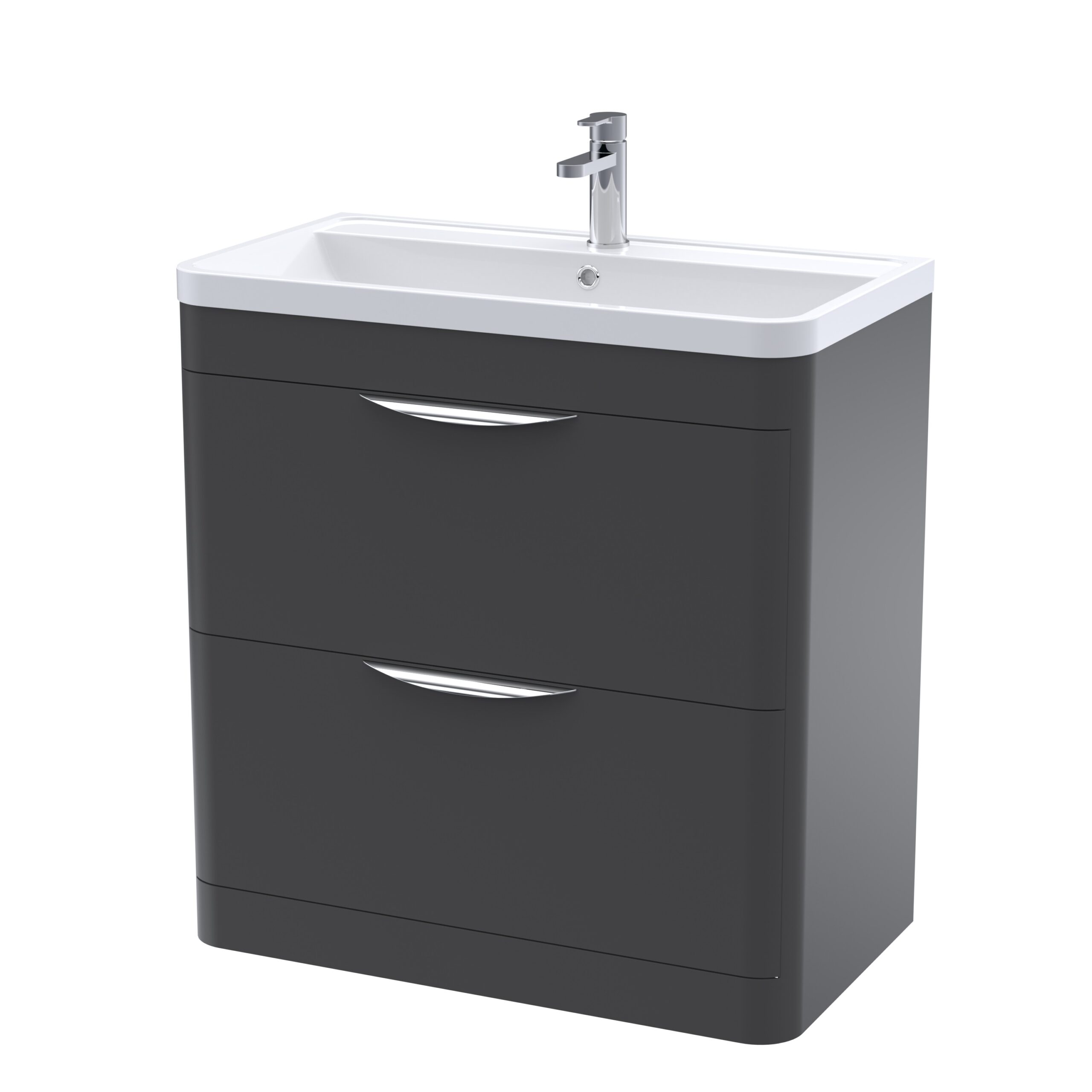 Nuie 800mm Floor Standing 2 Drawer Vanity & Ceramic Basin FPA1404A