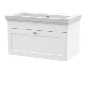 Nuie 800mm Wall Hung 1 Drawer Vanity & Basin 0TH CLC196H