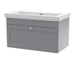 Nuie 800mm Wall Hung 1 Drawer Vanity & Basin 0TH CLC296H