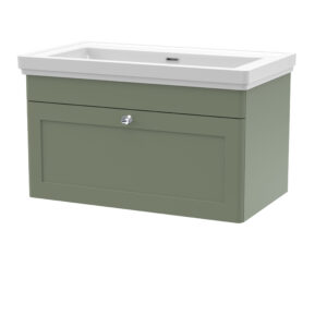 Nuie 800mm Wall Hung 1 Drawer Vanity & Basin 0TH CLC896H