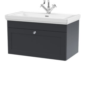 Nuie 800mm Wall Hung 1-Drawer Vanity & Basin 1TH CLC1496A