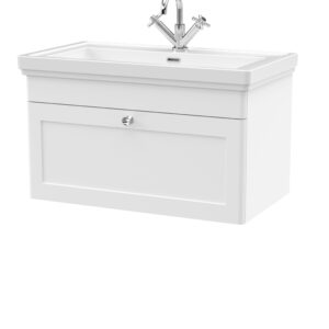 Nuie 800mm Wall Hung 1-Drawer Vanity & Basin 1TH CLC196A