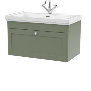 Nuie 800mm Wall Hung 1-Drawer Vanity & Basin 1TH CLC896A