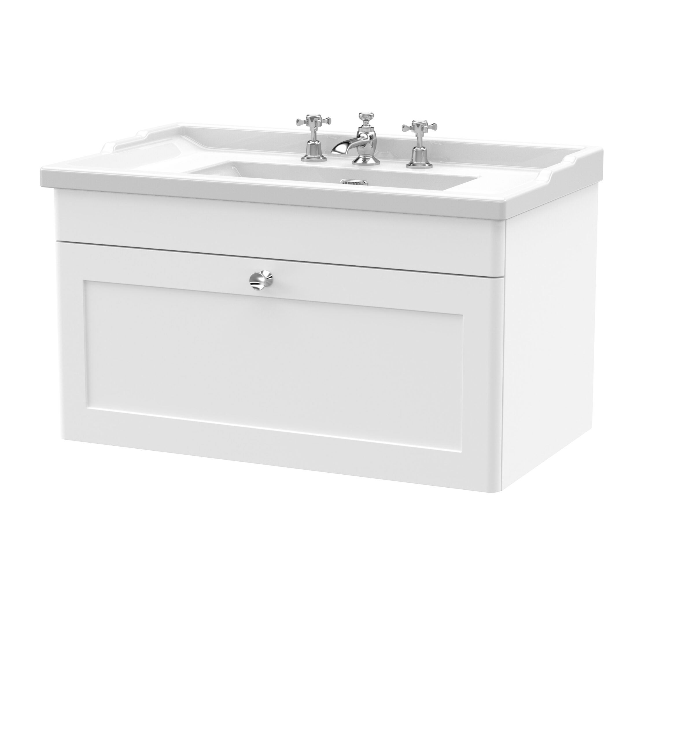 Nuie 800mm Wall Hung 1 Drawer Vanity & Basin 3TH CLC196G