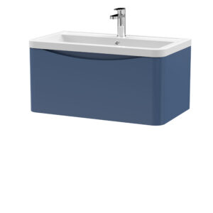 Nuie 800mm Wall Hung 1 Drawer Vanity & Ceramic Basin LUN306A