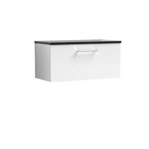 Nuie 800mm Wall Hung 1 Drawer Vanity & Laminate Top ARN125LSB