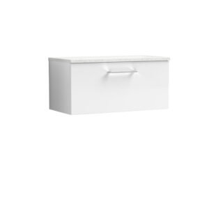 Nuie 800mm Wall Hung 1 Drawer Vanity & Laminate Top ARN125LSW