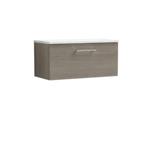 Nuie 800mm Wall Hung 1 Drawer Vanity & Laminate Top ARN2525LSW