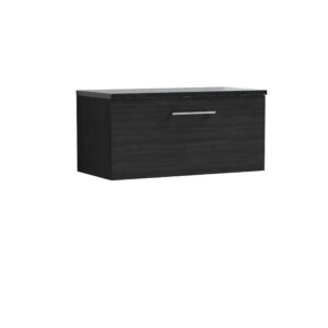 Nuie 800mm Wall Hung 1 Drawer Vanity & Laminate Top ARN625LSB