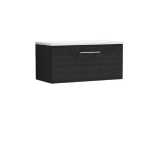 Nuie 800mm Wall Hung 1 Drawer Vanity & Laminate Top ARN625LSW