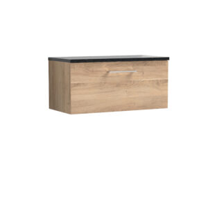 Nuie 800mm Wall Hung 1-Drawer Vanity & Laminate Worktop ARN3025LSB