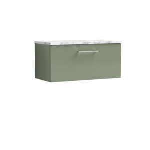 Nuie 800mm Wall Hung 1-Drawer Vanity & Laminate Worktop ARN825LCM