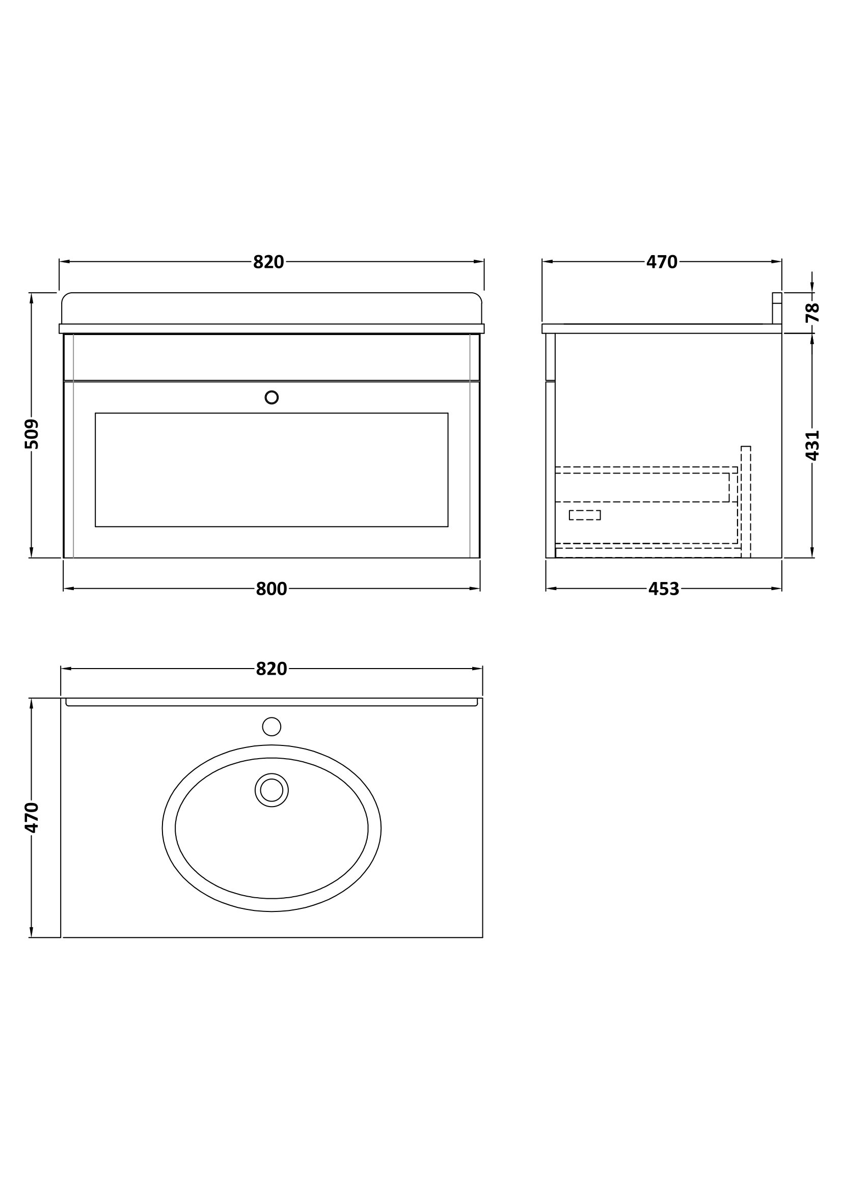 Nuie 800mm Wall Hung 1 Drawer Vanity & Marble Top 1TH CLC296WR1 - Image 2
