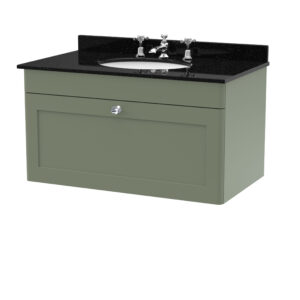 Nuie 800mm Wall Hung 1 Drawer Vanity & Marble Top 3TH CLC896BR3