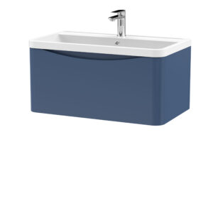 Nuie 800mm Wall Hung 1 Drawer Vanity & Polymarble Basin LUN306