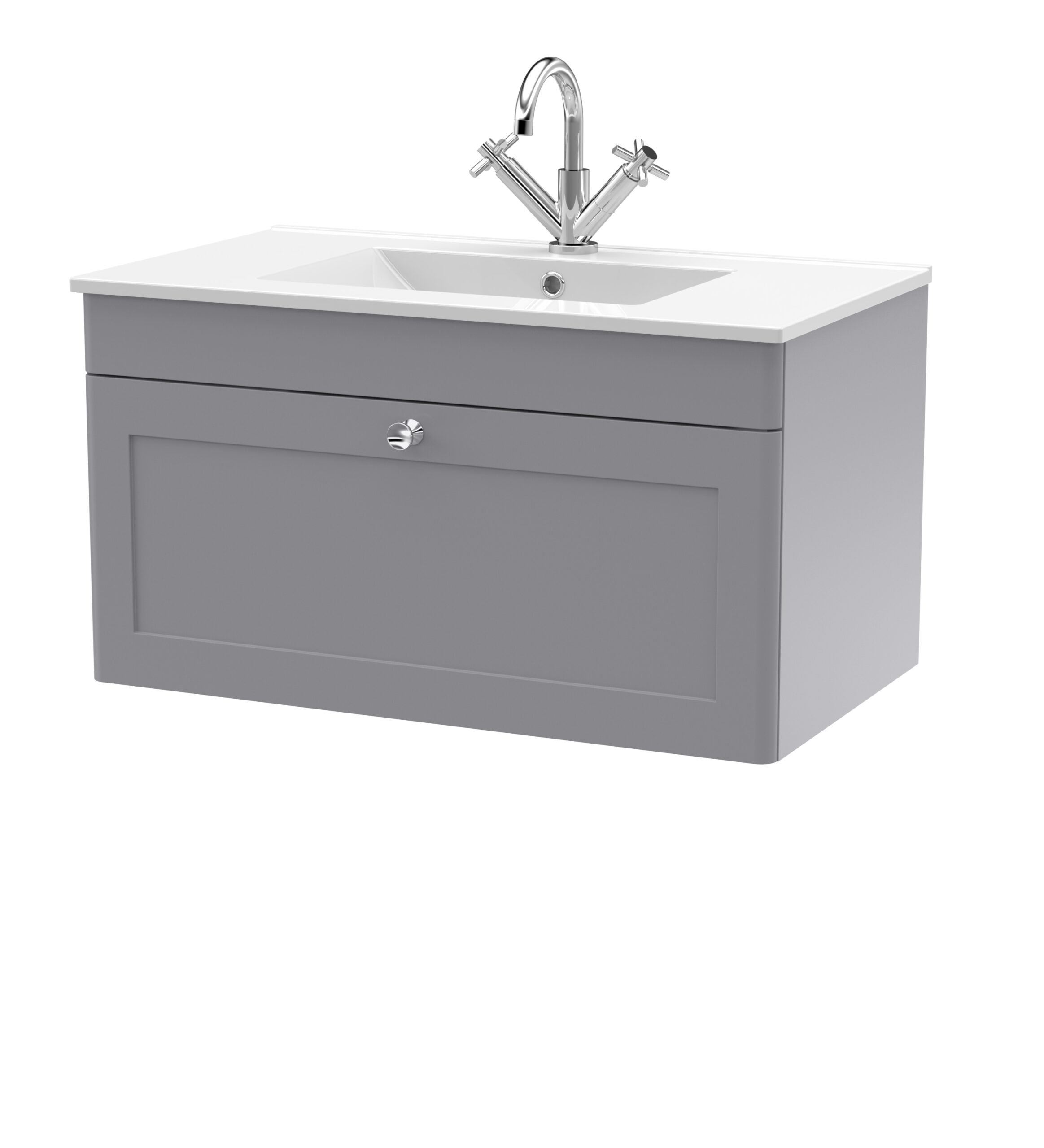 Nuie 800mm Wall Hung 2-Door Vanity with Basin - 1 Tap Hole CLC296C