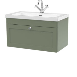 Nuie 800mm Wall Hung 2-Door Vanity with Basin - 1 Tap Hole CLC896L