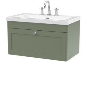Nuie 800mm Wall Hung 2-Door Vanity with Basin - 3 Tap Hole CLC896M
