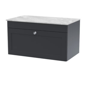 Nuie 800mm Wall Hung 2-Door Vanity with Marble Top CLC1496GMT