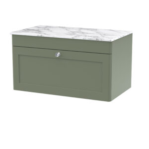Nuie 800mm Wall Hung 2-Door Vanity with Marble Top CLC896CMT