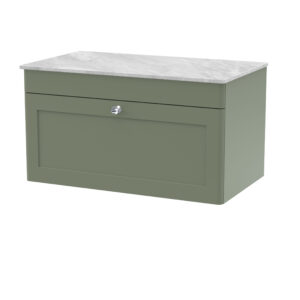 Nuie 800mm Wall Hung 2-Door Vanity with Marble Top CLC896GMT