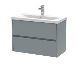 Nuie 800mm Wall Hung 2 Drawer Unit & Basin 1 HAV2306A