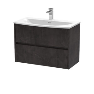 Nuie 800mm Wall Hung 2 Drawer Unit & Basin 4 HAV2606G