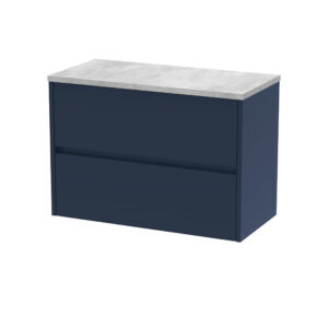Nuie 800mm Wall Hung 2-Drawer Unit & Laminate Worktop HAV2906LBG
