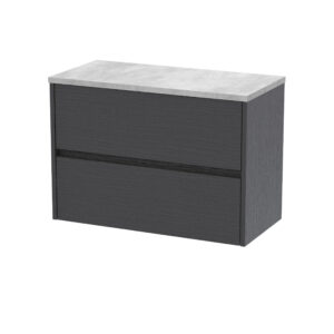 Nuie 800mm Wall Hung 2 Drawer Unit & Worktop HAV2206LBG