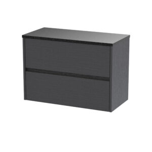 Nuie 800mm Wall Hung 2 Drawer Unit & Worktop HAV2206LSB