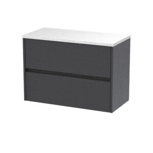 Nuie 800mm Wall Hung 2 Drawer Unit & Worktop HAV2206LSW