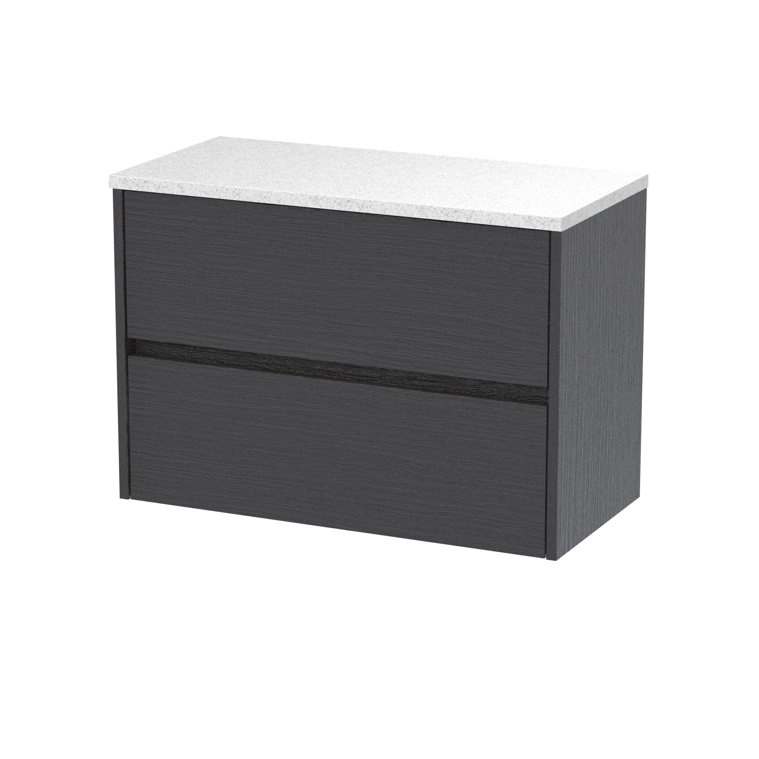 Nuie 800mm Wall Hung 2 Drawer Unit & Worktop HAV2206LSW