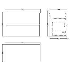 Nuie-800mm-Wall-Hung-2-Drawer-Unit-Worktop-HAV2306LBG-3