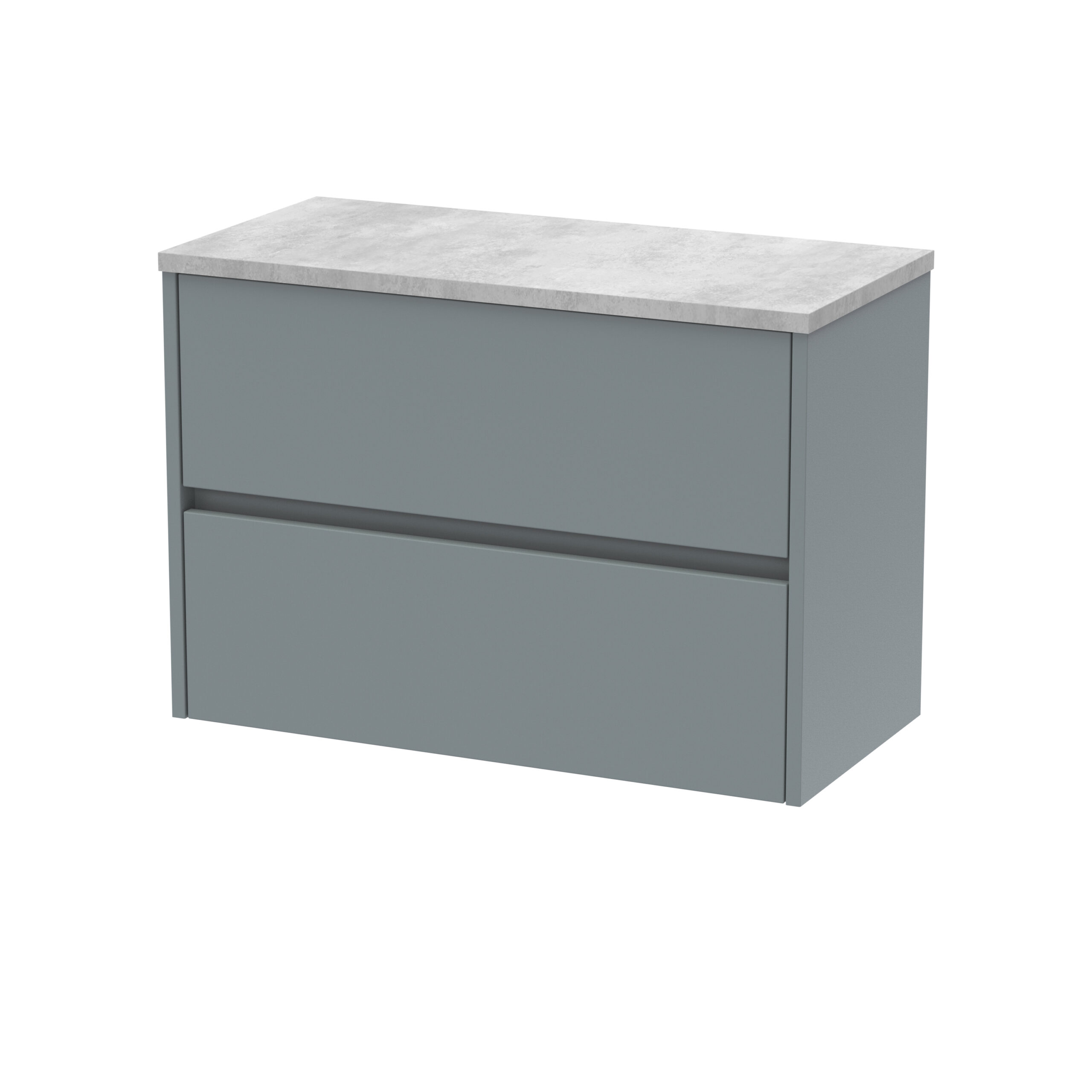 Nuie 800mm Wall Hung 2 Drawer Unit & Worktop HAV2306LBG