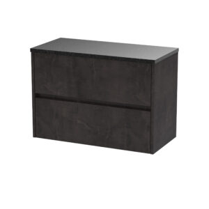 Nuie 800mm Wall Hung 2 Drawer Unit & Worktop HAV2606LSB