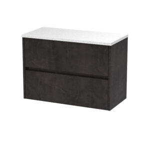 Nuie 800mm Wall Hung 2 Drawer Unit & Worktop HAV2606LSW