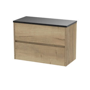 Nuie 800mm Wall Hung 2 Drawer Unit & Worktop HAV806LSB