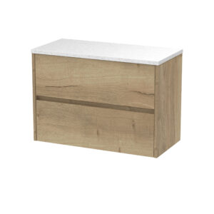 Nuie 800mm Wall Hung 2 Drawer Unit & Worktop HAV806LSW