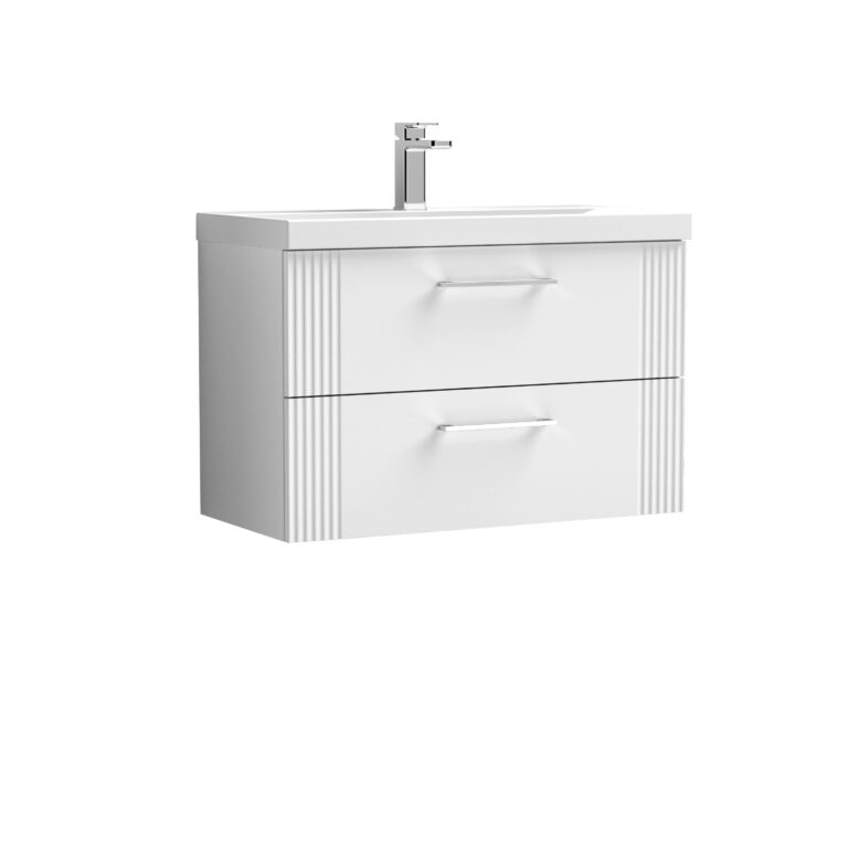 Nuie 800mm Wall Hung 2 Drawer Vanity & Basin 1 DPF195A