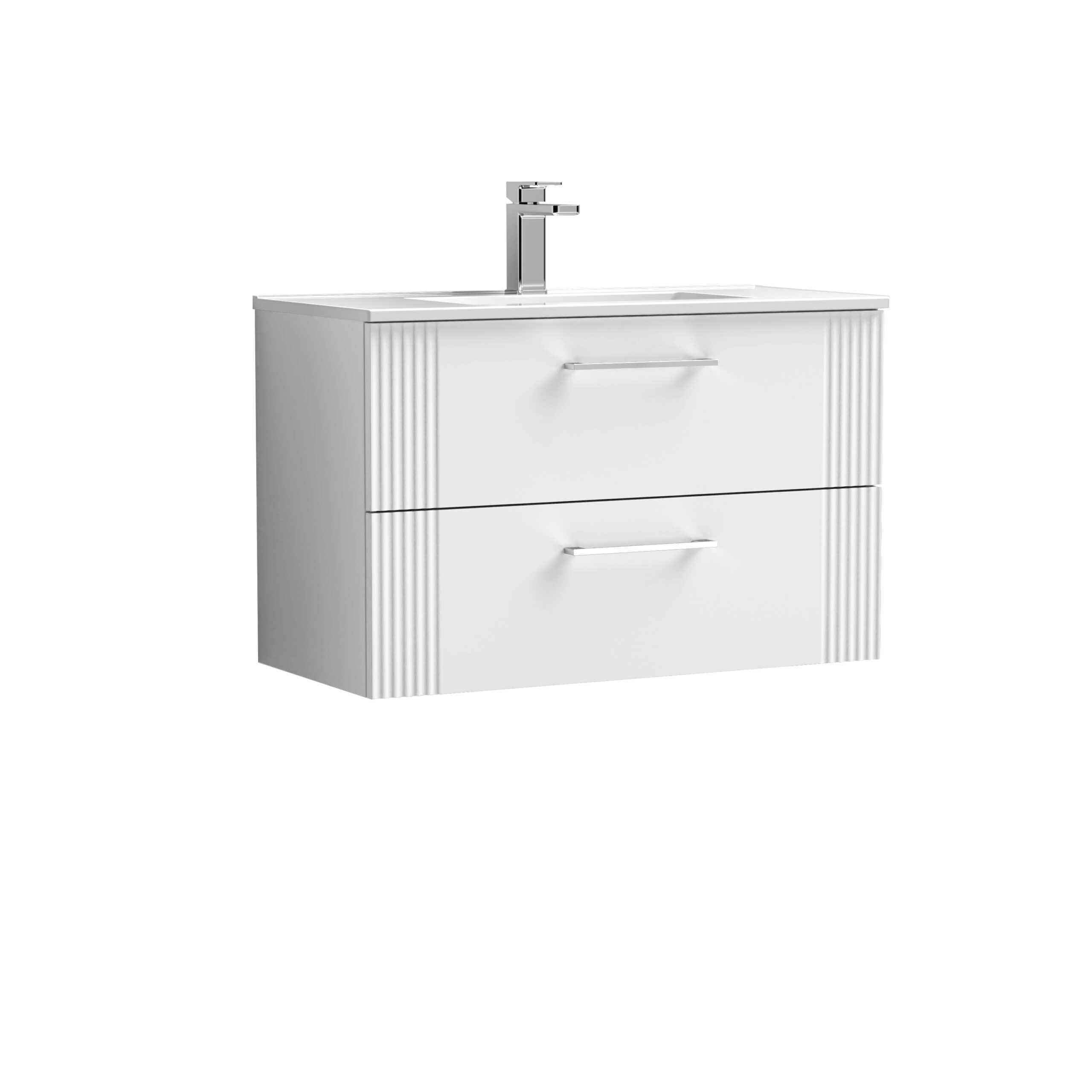 Nuie 800mm Wall Hung 2 Drawer Vanity & Basin 2 DPF195B