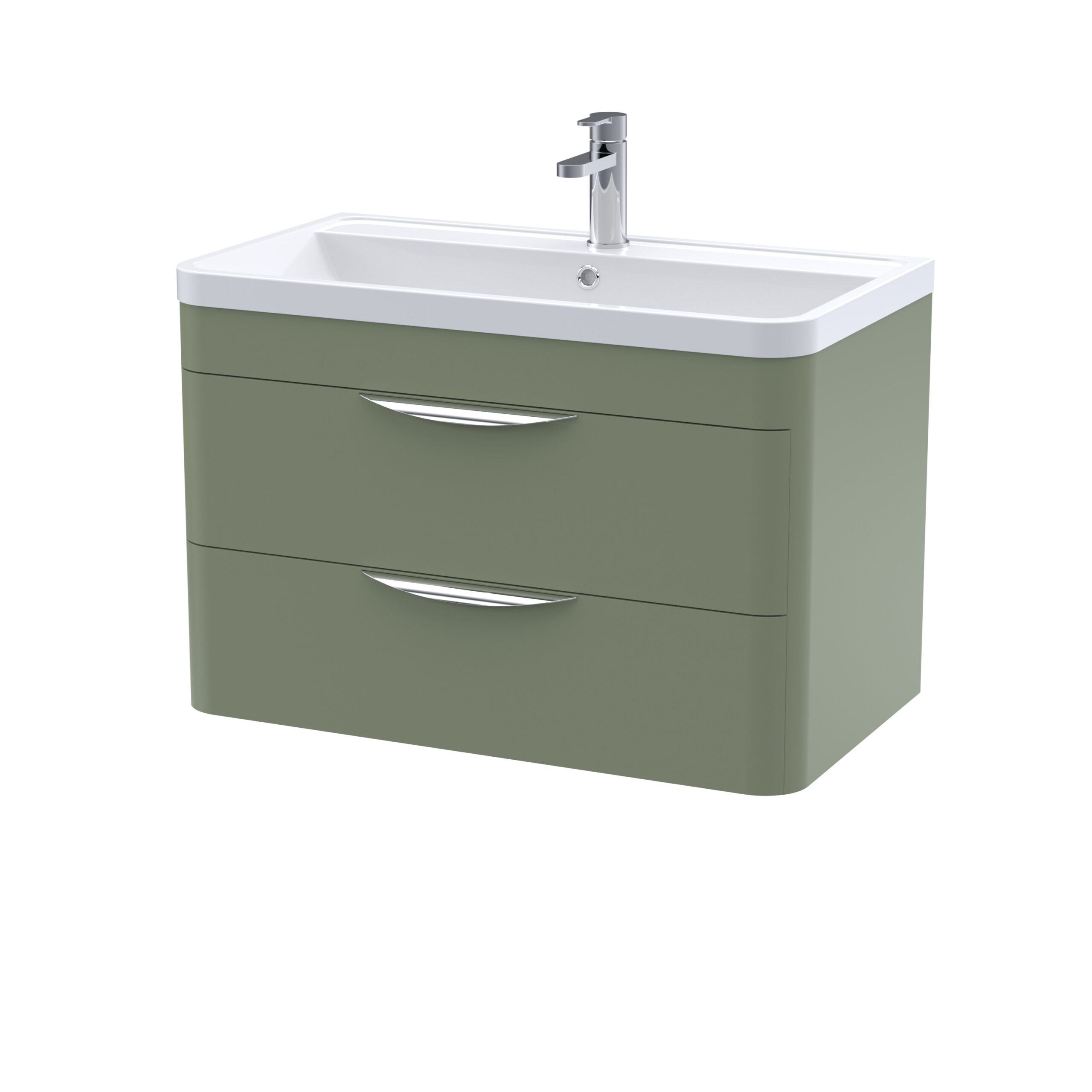 Nuie 800mm Wall Hung 2 Drawer Vanity & Ceramic Basin FPA805A