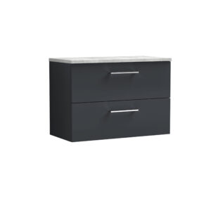 Nuie 800mm Wall Hung 2 Drawer Vanity & Laminate Top ARN1426LBG