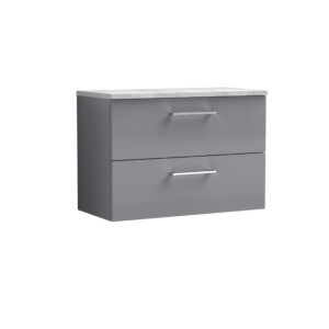 Nuie 800mm Wall Hung 2 Drawer Vanity & Laminate Top ARN2226LBG